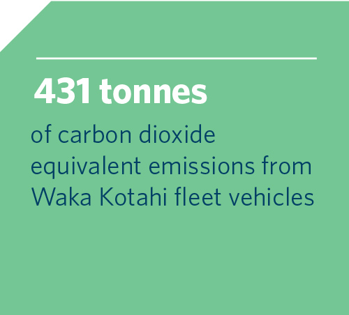 431 tonnes of carbon dioxide equivalent emissions from Waka Kotahi fleet vehicles