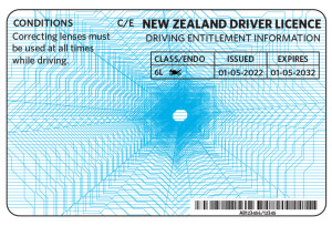 Blue photo driver licence card. Conditions listed on the left. Class 1 car learner listed on the right, with issue and expiry date.