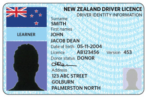 Blue photo driver licence card. Learner banner in blue box and drivers image on the left. Drivers identity information listed on the right.