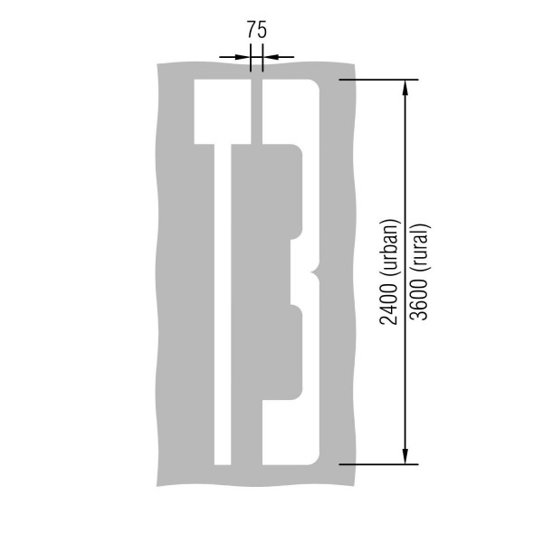 Illustration of T3 symbol with dimensions