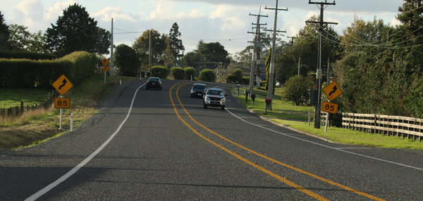 Image showing an example use of the wide centre-lines on rural road