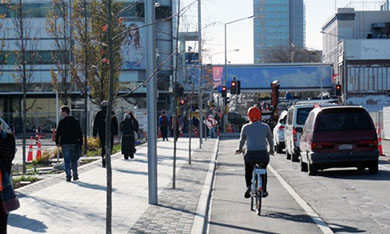 Image showing a stepped cycle path