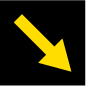 A lane control sign of a diagonal arrow to change lanes now to right