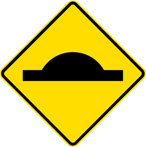 Traffic sign of a hump