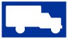 Traffic sign of a white truck symbol on a blue background
