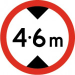 Traffic sign height restrictions which says 4.6m and it has red circular border