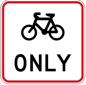 Cycle only sign with a bicycle icon and the word only underneath