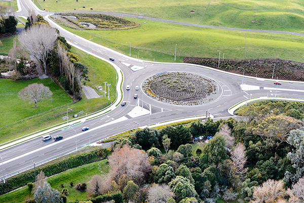 Roundabout in a rural location
