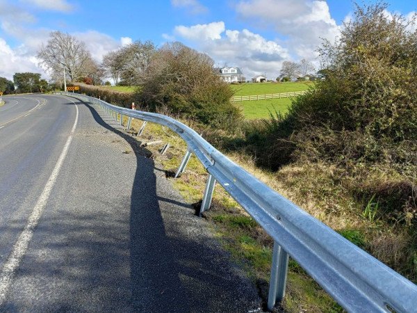 Side barrier following a run-off road crash