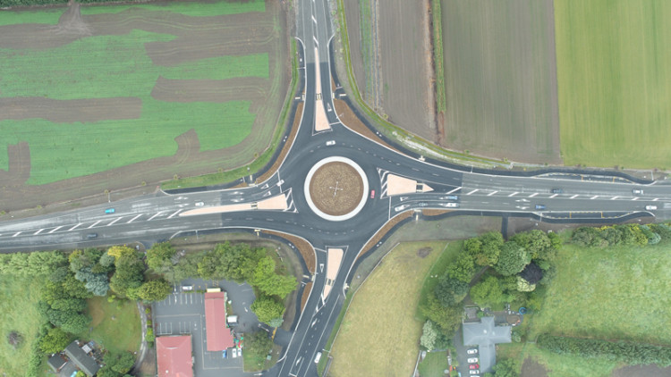 aerial view of springs and marshes road roundabout