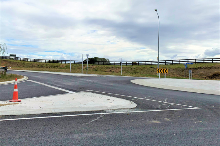 Roundabout installed at the River Road and Horotiu Bridge Road intersection