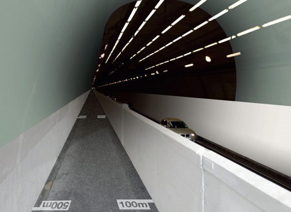 Artist’s impression of the updated Mt Victoria Tunnel colour scheme -inside port