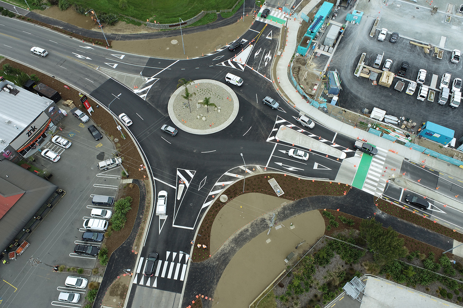 a high view of a roundabout