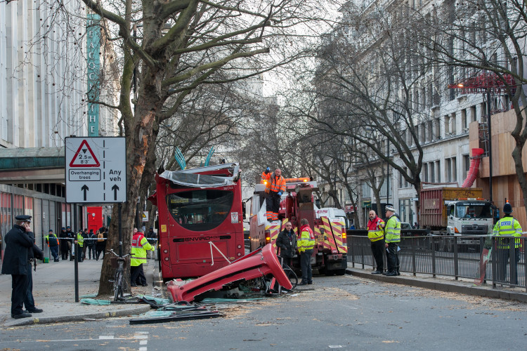 bus collision in the united kingdom showing poor signage
