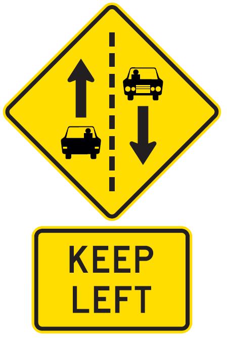 Keep left sign 