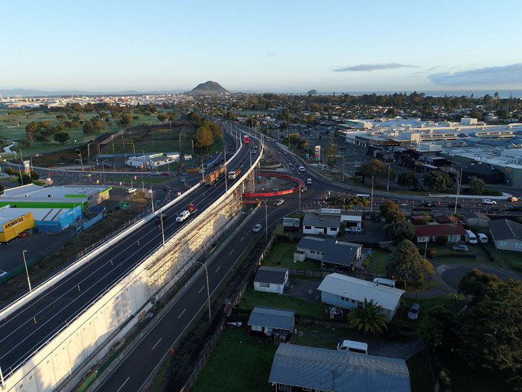 Aerial vier of the overpass in Bay Link