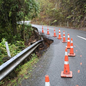 Road repairs at Waipoua Forest