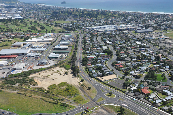 An aerial shot of SH2 showing the B2B site
