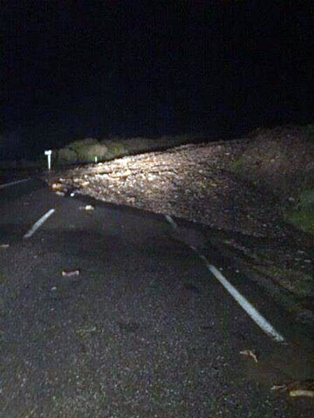 Last night’s debris slip at Mussel Point, north of Seddonville