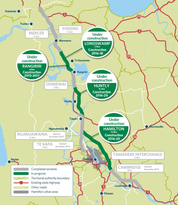 Waikato Expressway map