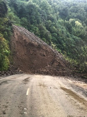 The slip at Waiokeka Gorge on State Highway 2