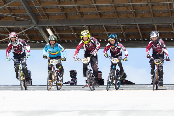 Junior riders on the new 5m ramp at the North Harbour BMX Club’s new facility