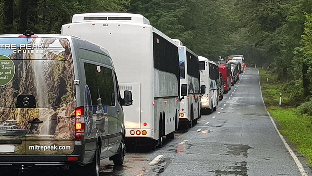 Today’s convoys into Milford Sound Piopiotahi