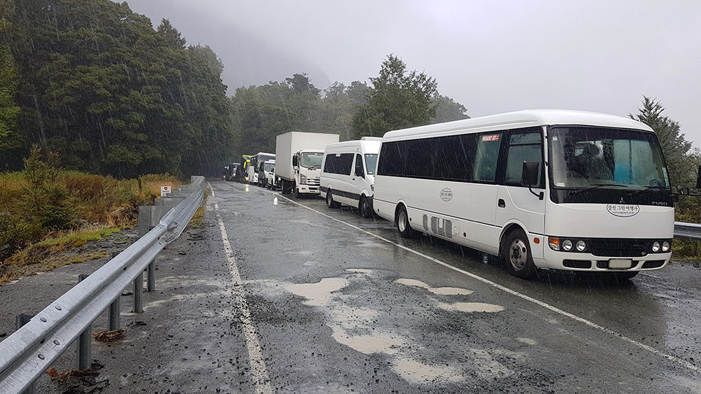 Today’s convoys into Milford Sound Piopiotahi