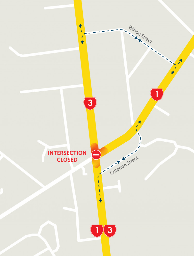 Bulls detour maps intersection
