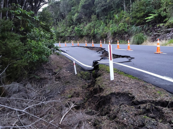 One of the slips that has closed SH1 through the Mangamuka Gorge in the Far North
