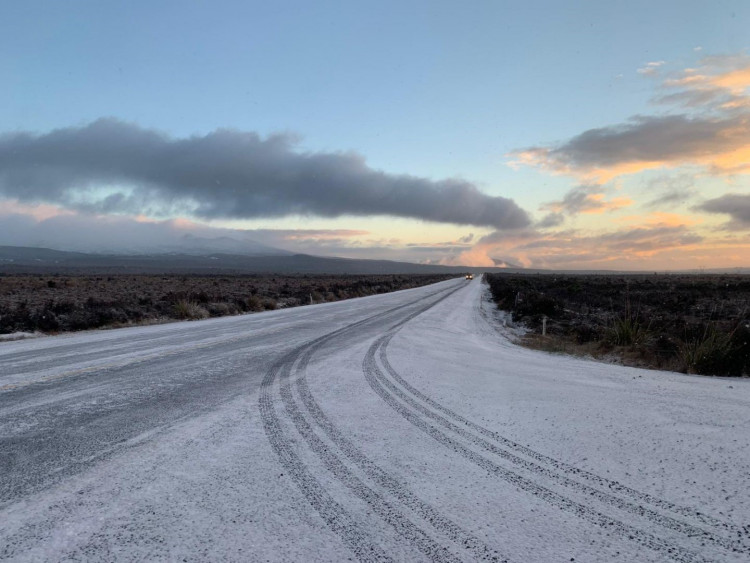 snow on Desert Road