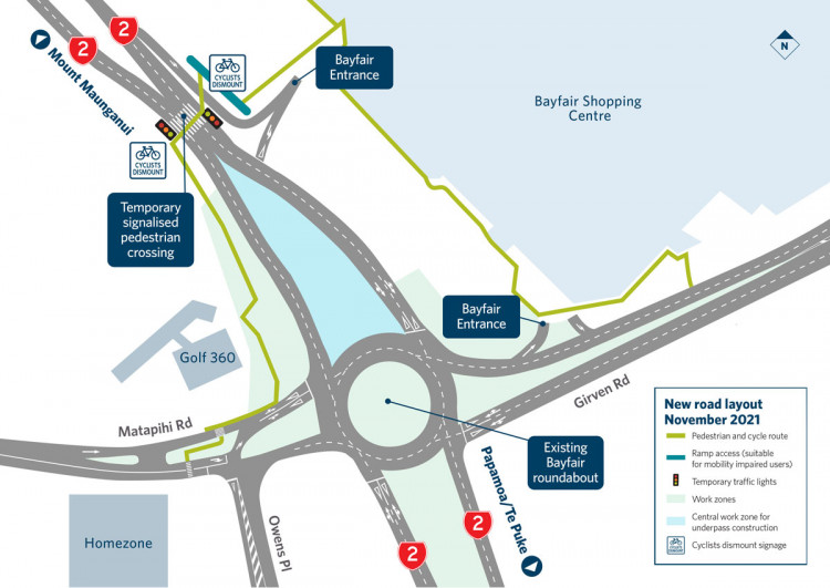 Indicative map of the new road layout November 2021 near Bayfair roundabout