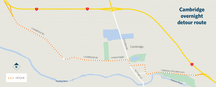 Cambridge detour route map