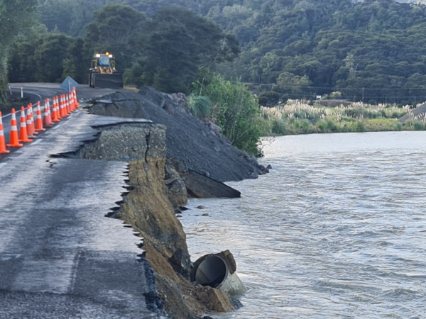 Contractors have been working to clear three slips in the Waioeka Gorge since first light this morning