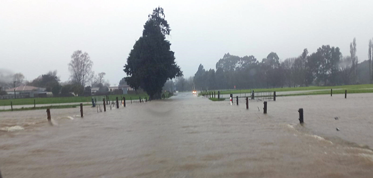 flooding on state highway road