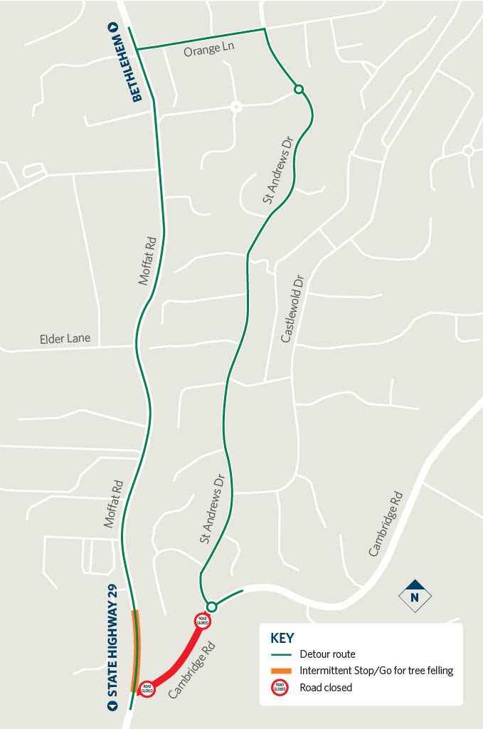 sketch map of Cambridge Road