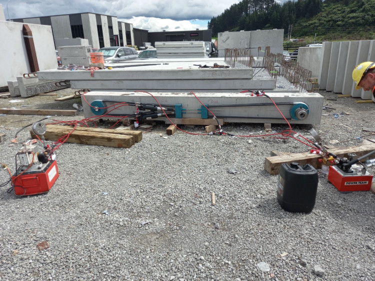 cable and concrete platforms on a construction site