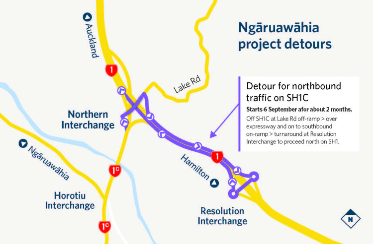 Illustrative map showing detour route.