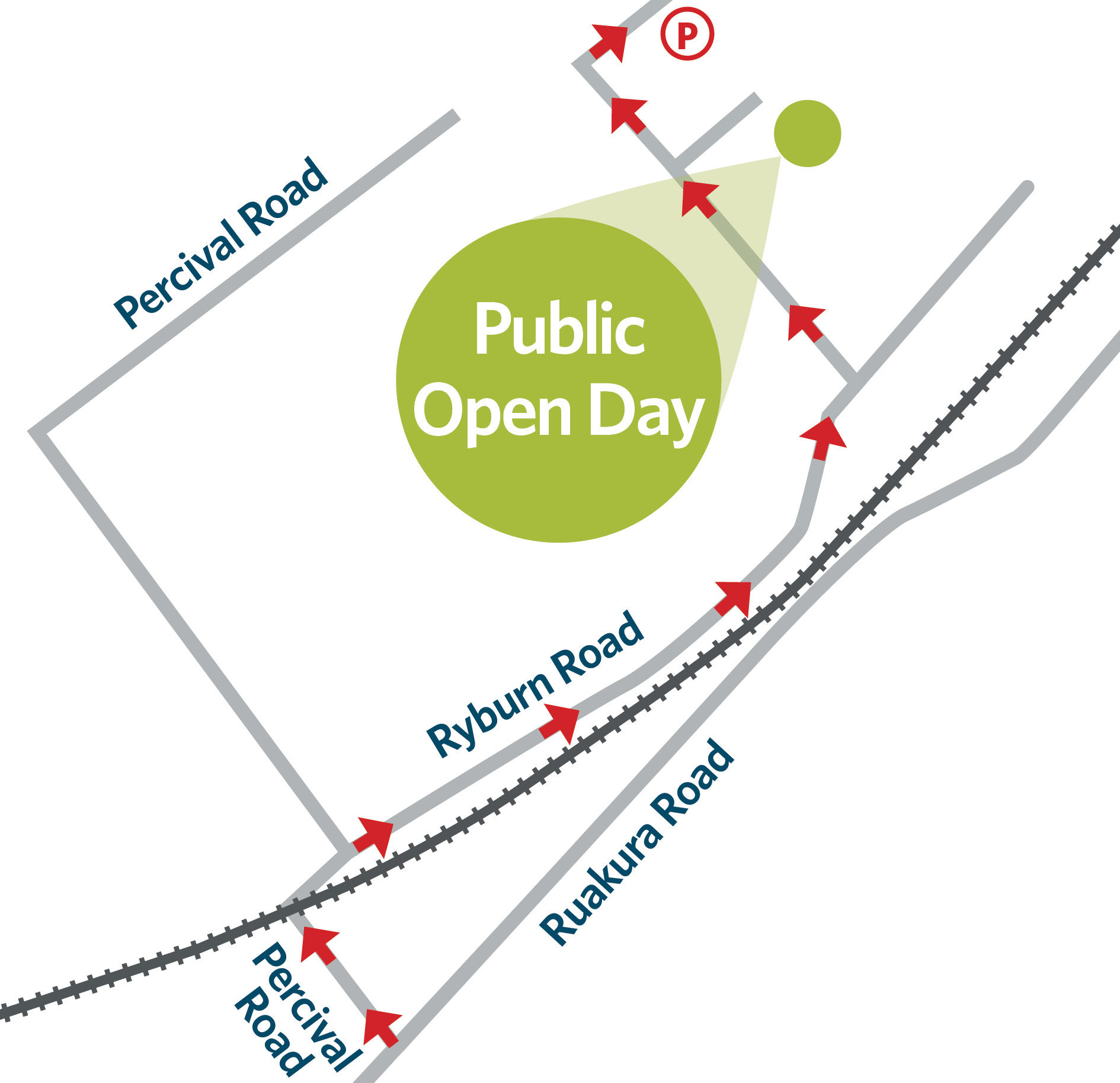 Map showing the location of the visitor centre for the public open day