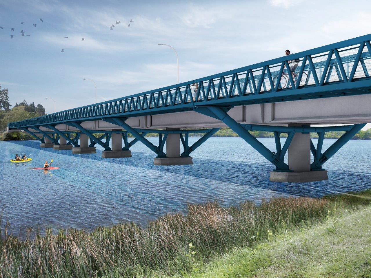 Artist impression of the Wairoa Bridge cycleway