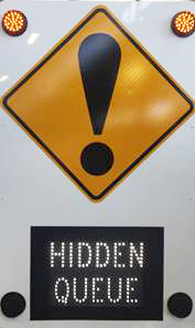 Hidden queue sign