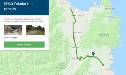 NZTA project page for Takaka Hill project