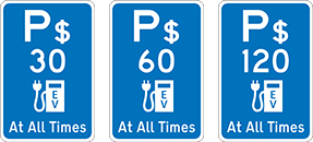 Electric vehicle parking signs