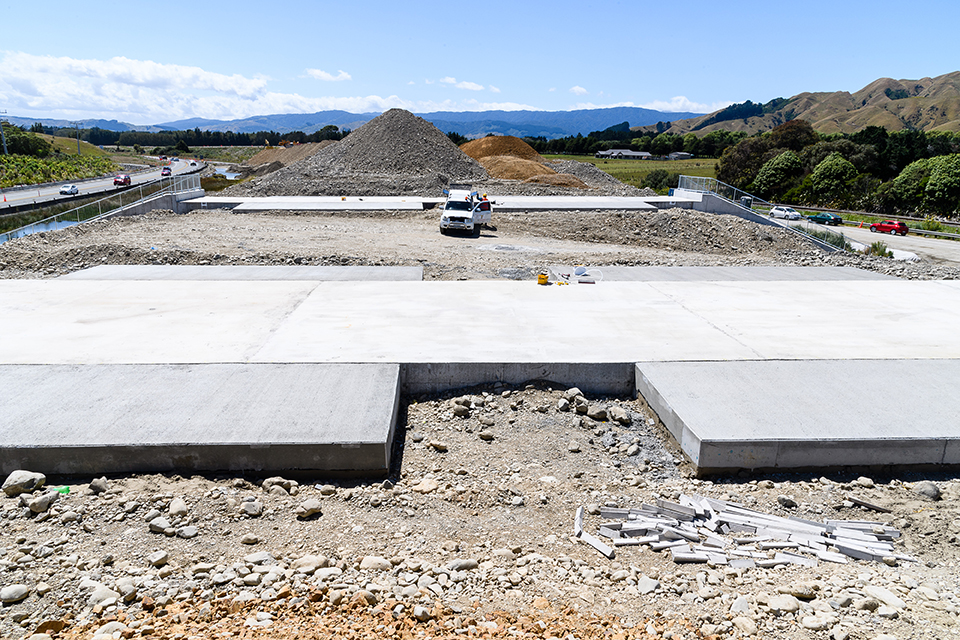 Concrete slabs for underpass in place
