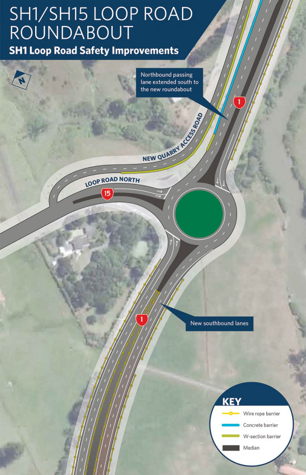 sh1 sh15 loop road roundabout map