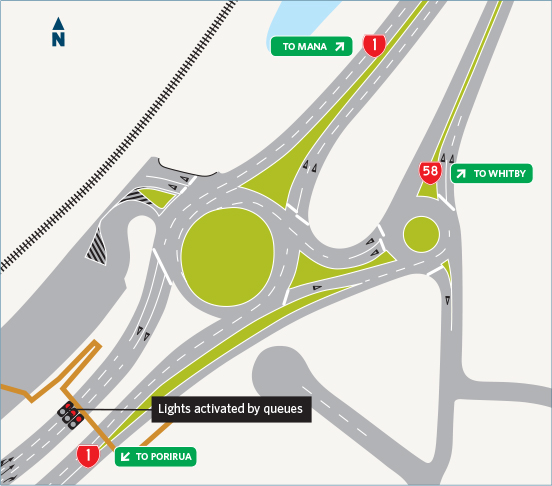 SH1 Paremata roundabout map