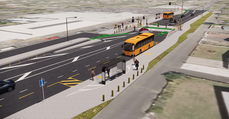 artists impression of bus stop