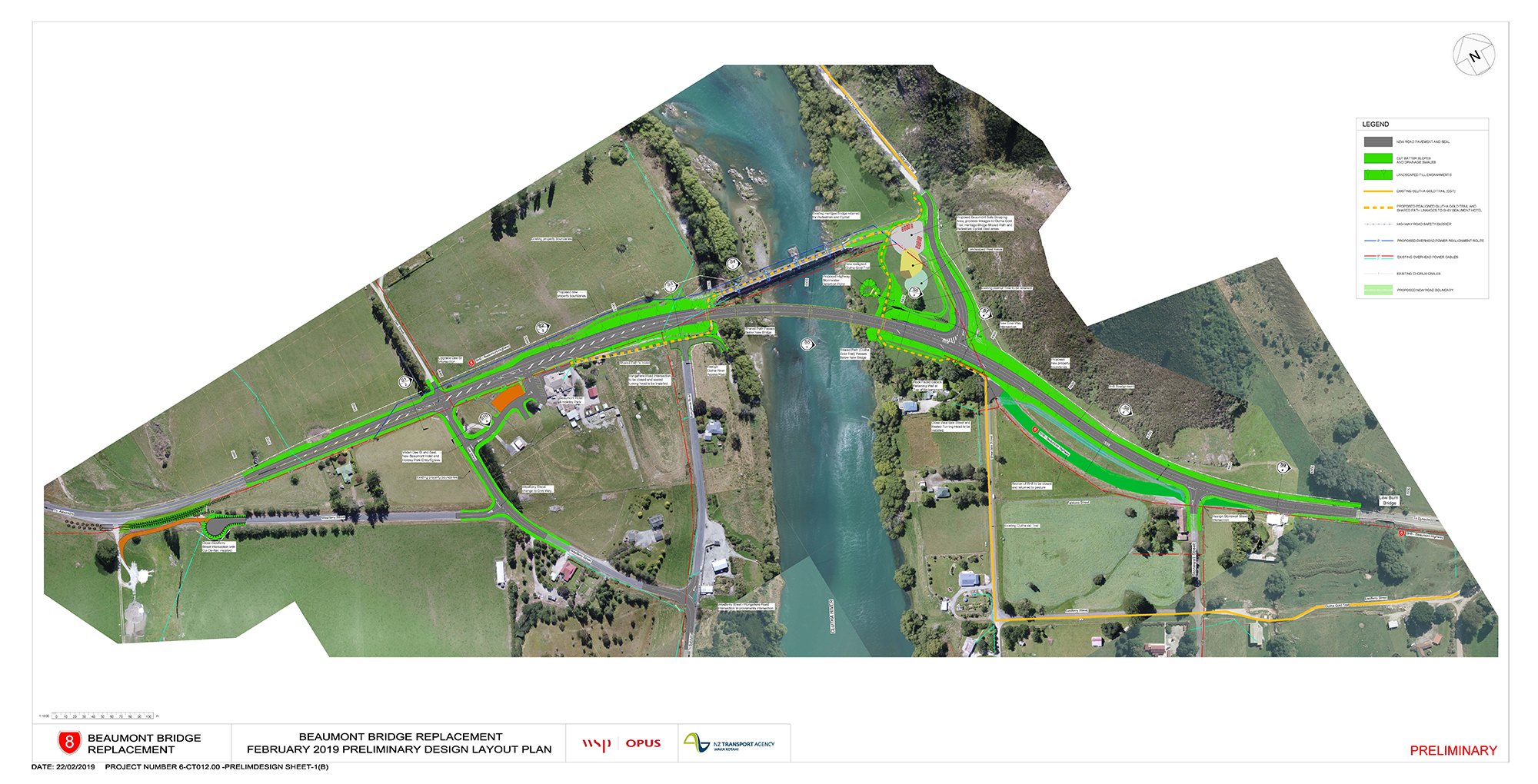 SH8 Beaumont Bridge replacement layout plan