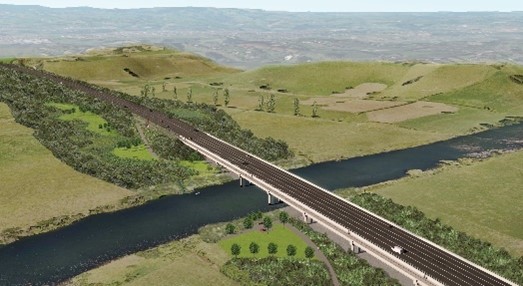 artist version of river bridge concept