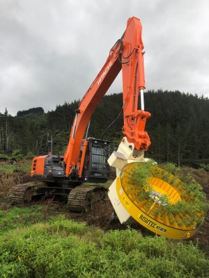 Evergreen’s new planting excavator being trialed.